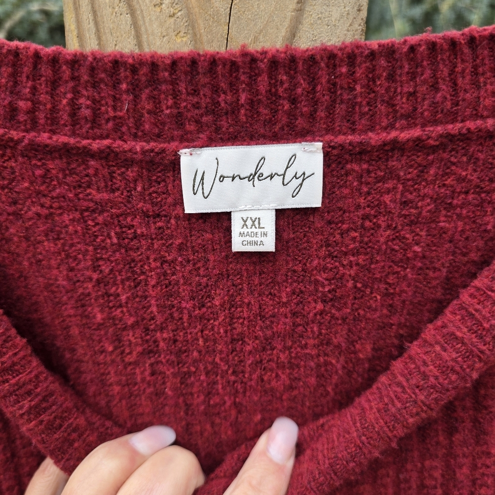 Waverly Deep Magenta Crew Neck Sweater XXL - Picture 3 of 4